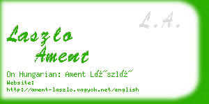 laszlo ament business card